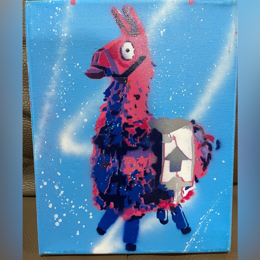 Colorful Llama Canvas Art - Picture 3 of 3
